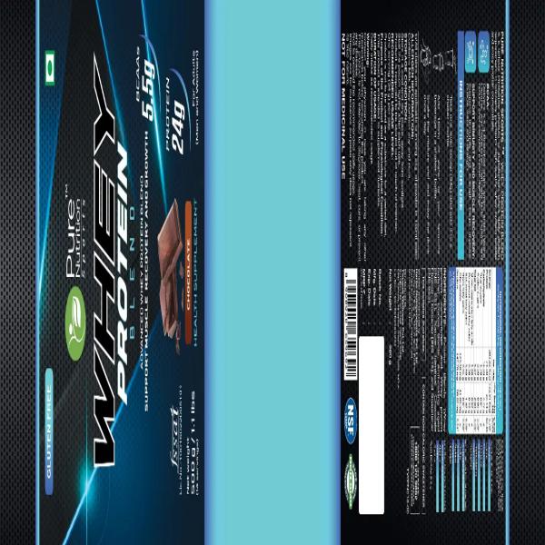Pure Nutrition Whey Blend Protein Powder - Chocolate Flavour 500 gm - Whey Proteins