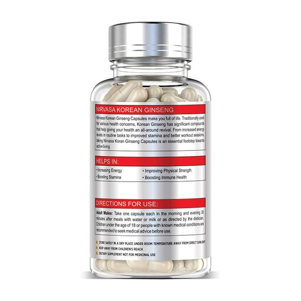 Nirvasa Korean Gingseng Capsule 60's - Herbal Dietary Supplement