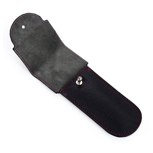 Pink Woolf Genuine Leather Razor Cover - Black - Pre & Post Shaves