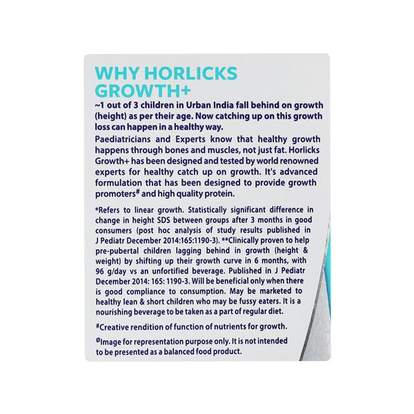 Horlicks Growth Plus  (3-9 Years) Powder - Vanilla Flavour 200 gm (Refill Pack) - Nutritional Supplement
