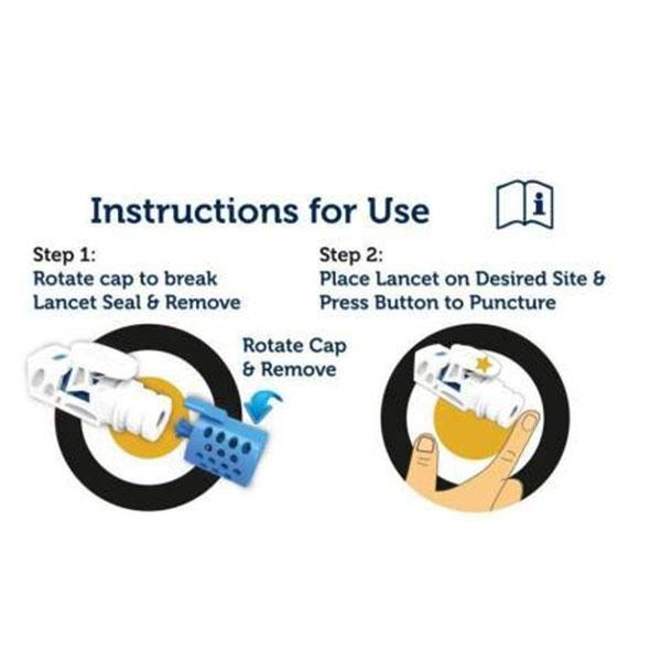 Ambitech Sterile Safety Lancets (Single use) 100's - Test Strips & Lancets