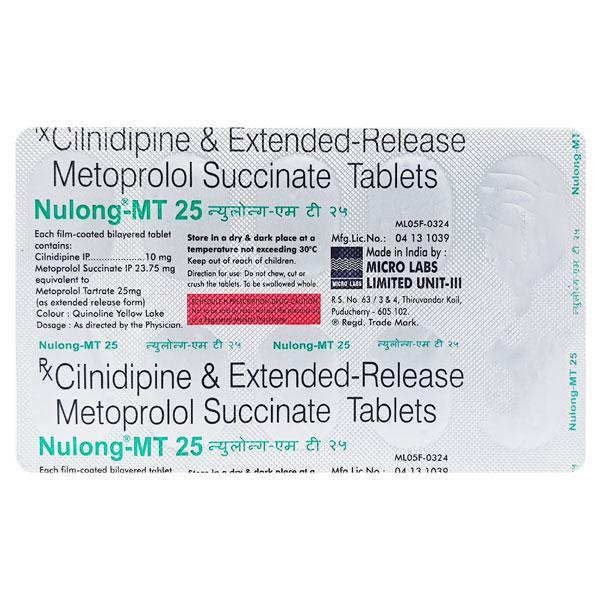 NULONG MT 25 Tablet 10's - Hypertension-Cal