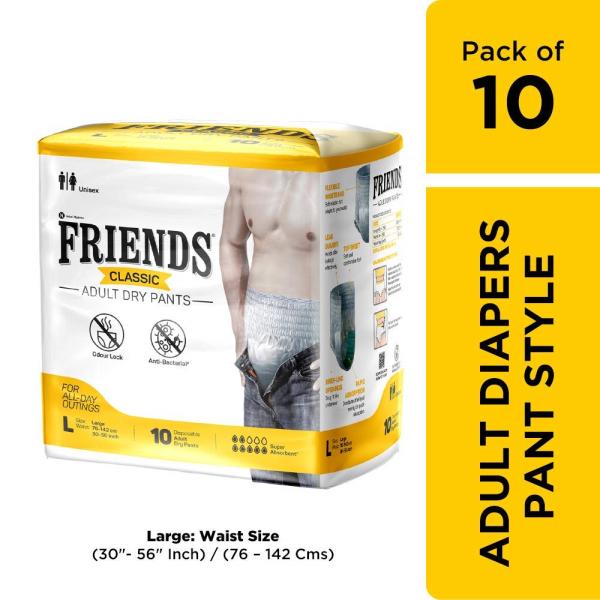 Netmeds | Friends Adult Dry Pants - Classic (L) 10's