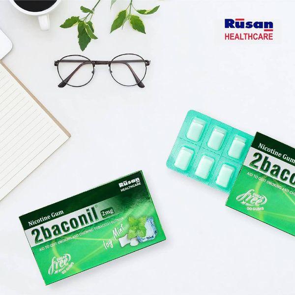 2baconil Icy Mint 2 mg Chew Gum 50's (N) - Nicotine Gums/Lozenges