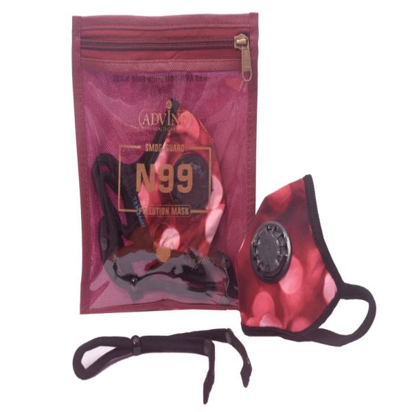 Smog Guard N99 Face Mask With One Valve (Kids) - Red Polka Dots Design (Pack of 1) - Face Mask