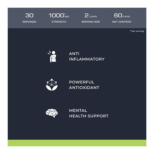 Nutrabay Wellness Curcumin + Piperine 1000mg Capsule 60's - Herbal Dietary Supplement