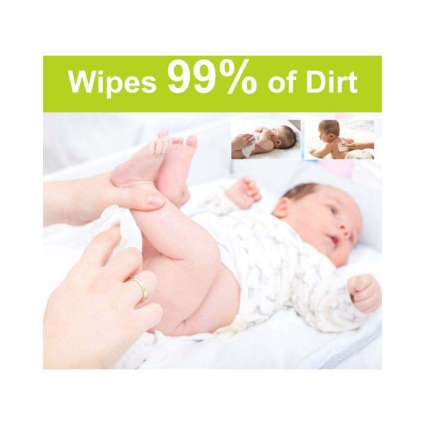 Beebaby Fresh Baby Wet Wipes with Plastic Lid, Aloe Vera of 80 Wipes each 3's - Cotton Buds & Balls