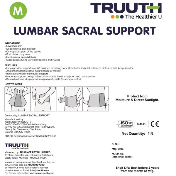 Truuth Lumbar Support (M) - Back/Abdomen Supports