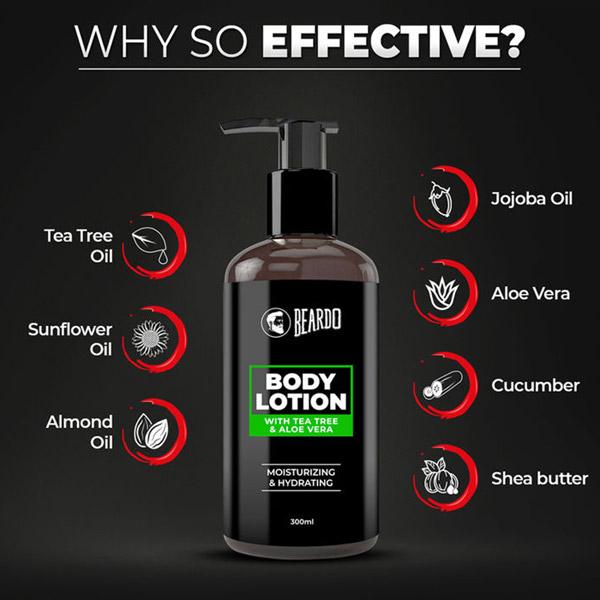Beardo Body Lotion - Tea Tree & Aloe Vera 300 ml - Lotions & Creams
