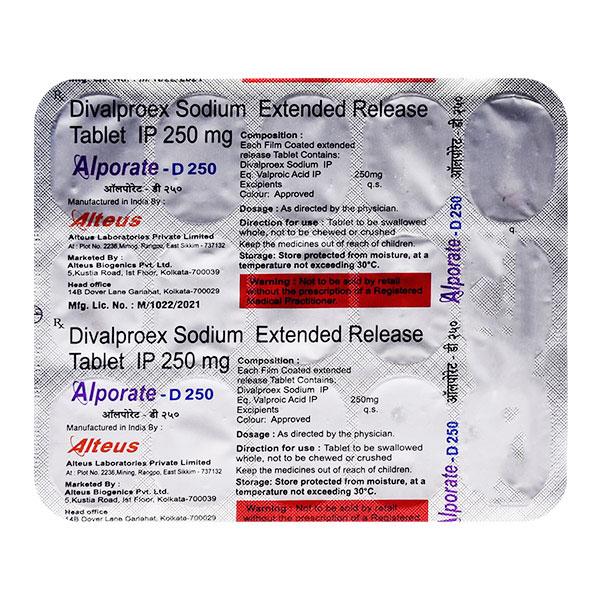 ALPORATE D 250 Tablet 15's - Epilepsy/Convulsion-Ant