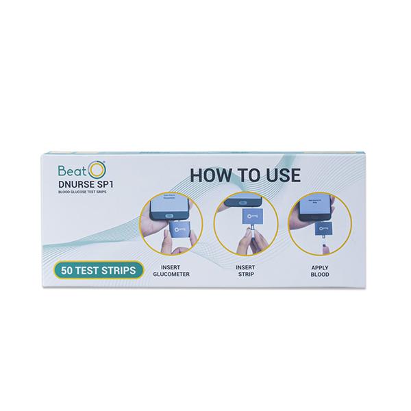 BeatO Dnurse SP1 Blood Glucose Test Strips (Pack of 2 x 50's) - Blood Glucose Monitors/Strips