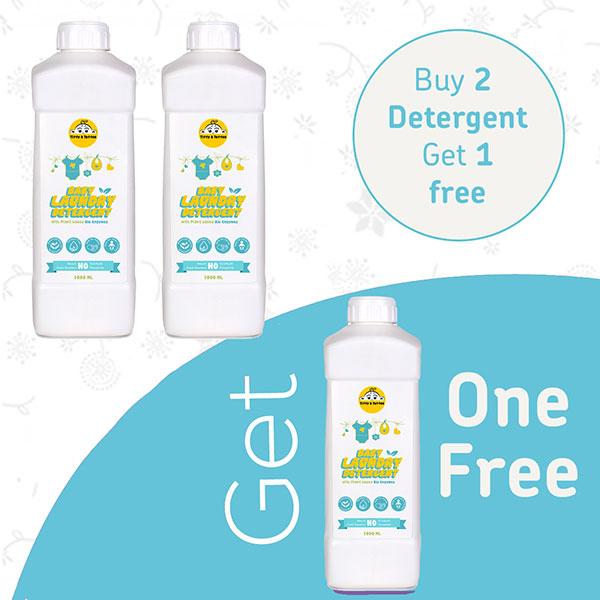 Tiffy & Toffee Baby Laundry Detergent 1 Litre (Buy 2 Get 1 Free) - Baby Detergents