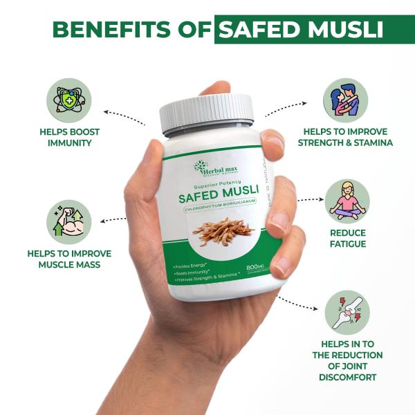 Herbal Max Safed Musli 800mg Tablet 60's - Sexual Care