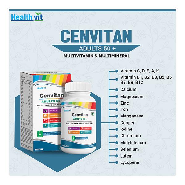 HealthVit Cenvitan Adults 50+ Tablet 60's - Multi-Vitamins