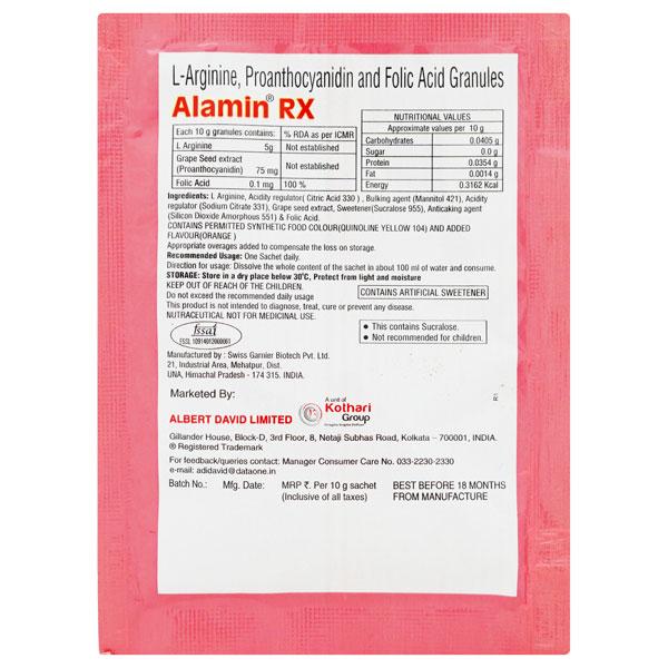 ALAMIN RX SUGAR FREE TASTY ORANGE FLAVOUR Granules 10gm - Supplements-Sup