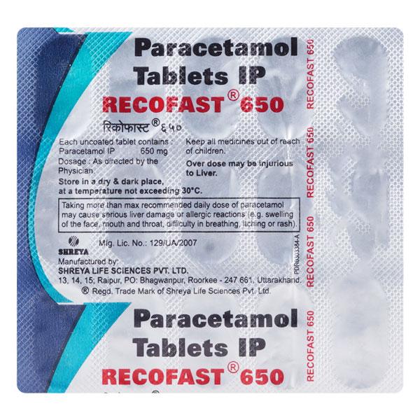 RECOFAST 650 Tablet 15's - Fever-Ana
