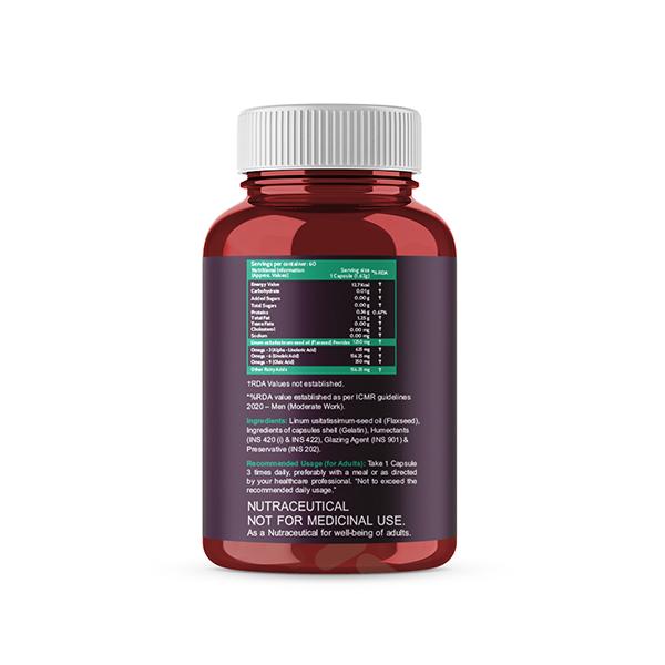 CF Flax Seed Oil 1250 mg Softgel Capsule 60's - Herbal Dietary Supplement