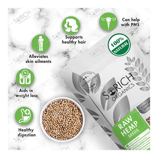 Sorich Organics Raw Hemp Seeds 200 gm - Nutritional Bars