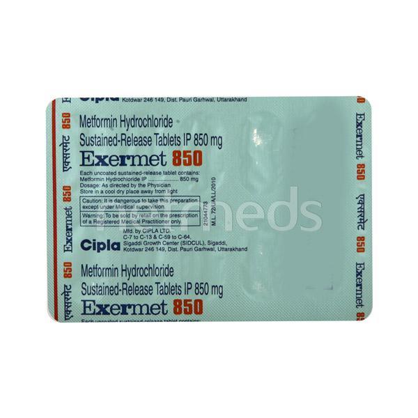Exermet 850mg Tablet 10'S - Diabetes-Ant