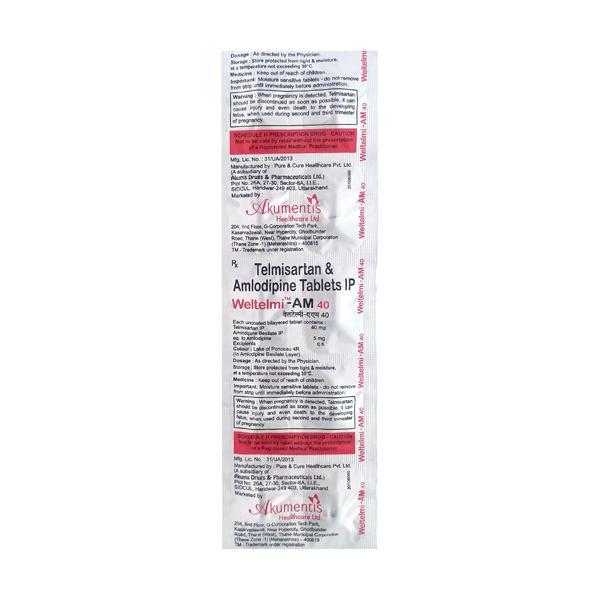 Weltelmi AM 40mg Tablet 10'S - Hypertension-Ang