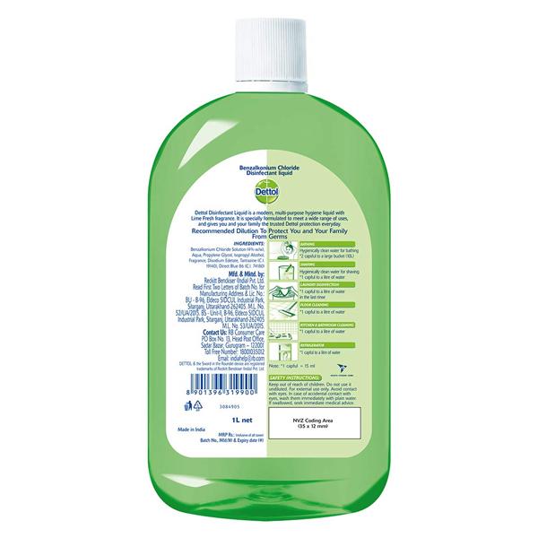 Dettol Effective Protection Disinfectant Liquid - Lime Fresh 1000 ml - Hand Sanitizer