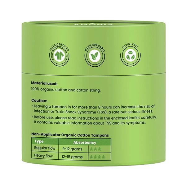 Sirona Heavy Flow 100% Organic Cotton Tampons (Pack of 18) 1's - Tampons