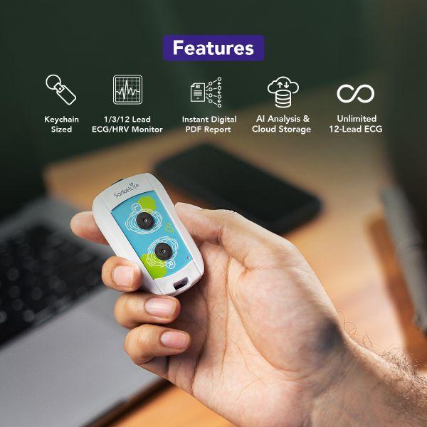 Agatsa SanketLife 2.0 Portable ECG Monitoring Device - Health Monitors And Equipment