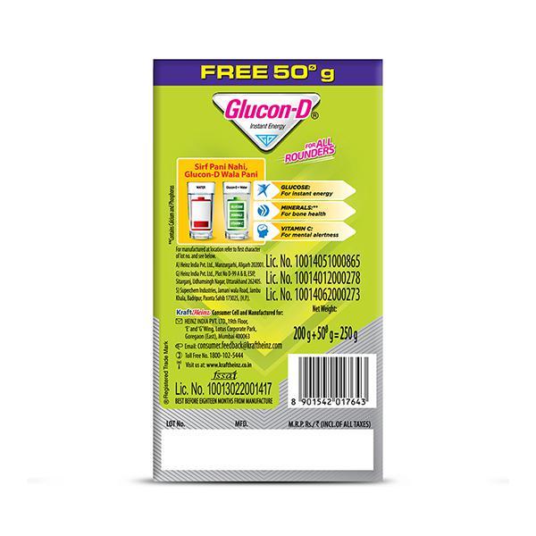 Glucon-D Instant Energy Powder - Nimbu Pani (Refill) 200 g - Energy Drinks