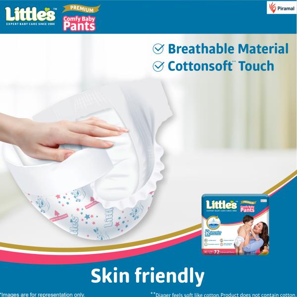 Little's Premium Comfy Cotton Soft Baby Pants (M) 72's - Diapers & Wipes