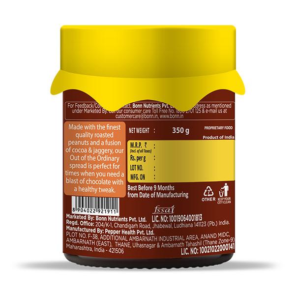 La Americana Gourmet Peanut Chocolate Spread with Jaggery - Creamy 350 gm - Nutritional Bars