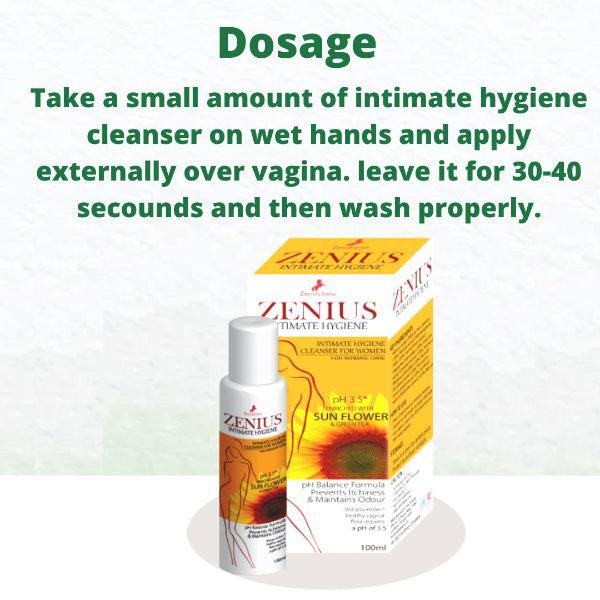 Zenius Intimate Hygiene pH 3.5 Cleanser for Women - Sunflower & Green Tea 100 ml - Personal Care (Ayush)