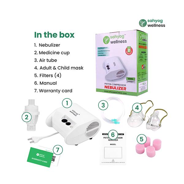 Sahyog Wellness Piston Compressor Nebulizer for Children & Adults with Flow Adjuster - Nebulizers / Vaporizer