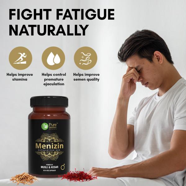 Pure Nutrition Menizin Veg Capsule For Men 60's - Sexual Care