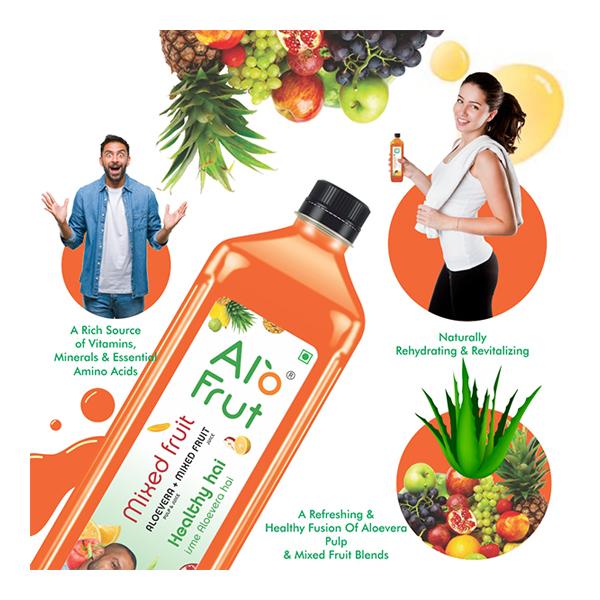 Axiom Alofrut Aloevera Pulp & Juice + Mixed Fruit Juice 300 ml - Ayurvedic Juices