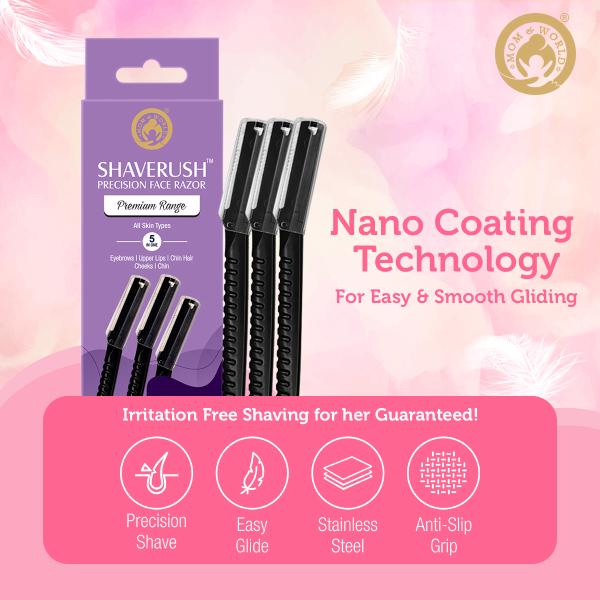 Mom & World ShaveRush Women Precision Face Razors 3's - Hair Removal Accessories