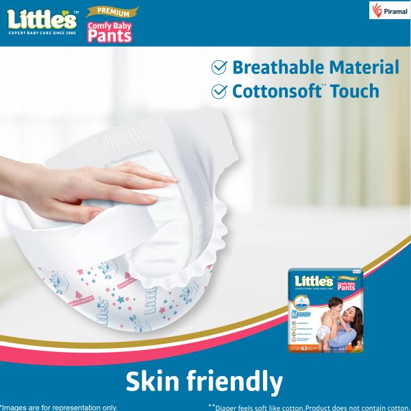 Little's Premium Comfy Cotton Soft Baby Pants (L) 62's - Diapers & Wipes