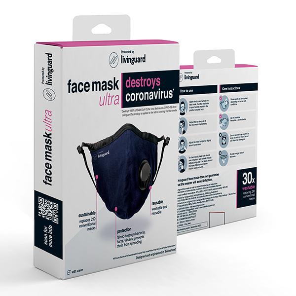 Livinguard Face Mask Ultra With Valve (L) - Blue (Pack of 1) - Face Mask