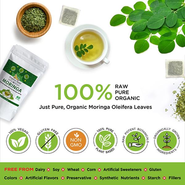 Organic Veda Premium Moringa Leaf Tea Bags 60's - Teas