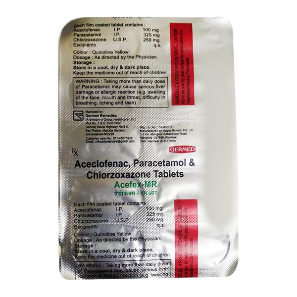 ACEFEX MR Tablet 10's - Pain relief-Nsa