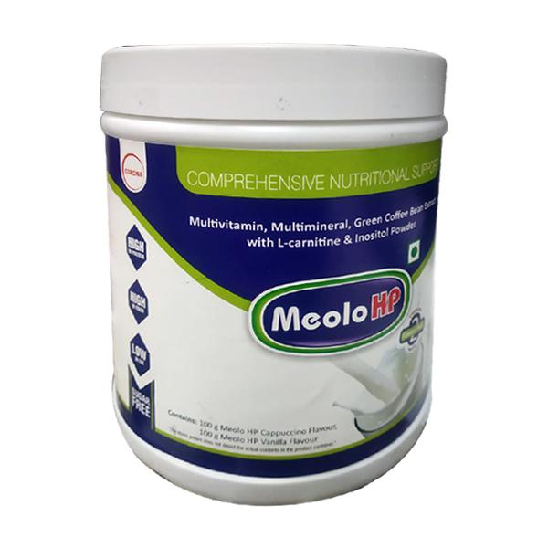 MEOLO HP SUGAR FREE 2 FLAVOUR PACK CAPPUCCINO & VANILLA FLAVOUR Powder 200gm - Supplements-Ent