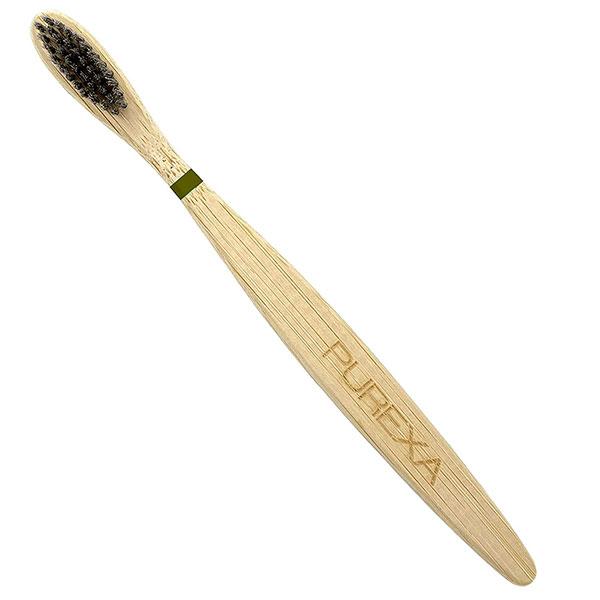 Netmeds | Purexa Biodegradable Bamboo Toothbrush - Charcoal (Soft) 1's