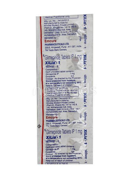 Xilia 1mg Tablet 10'S - Diabetes-Ant