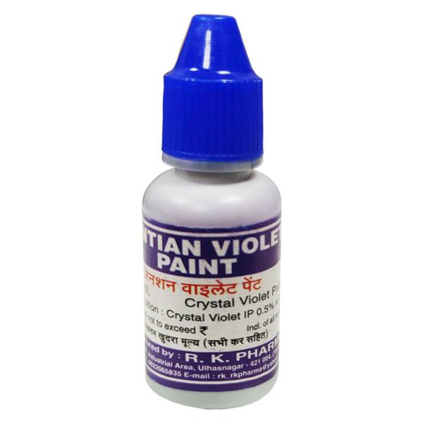 Gentian Crystal Violet Paint IP 0.5% Solution (RK Pharma) 20 ml - Wound Wash
