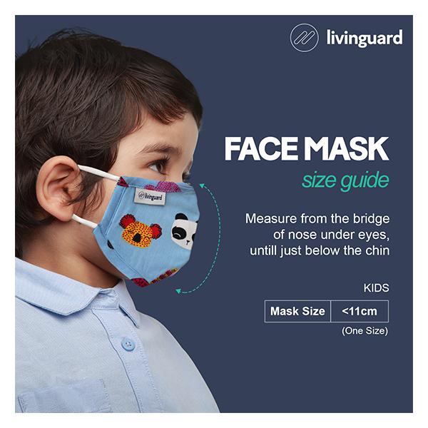 Livinguard Kids Street Face Mask (Rabbit Print) (XS) - Orange (Pack of 1) - Face Mask