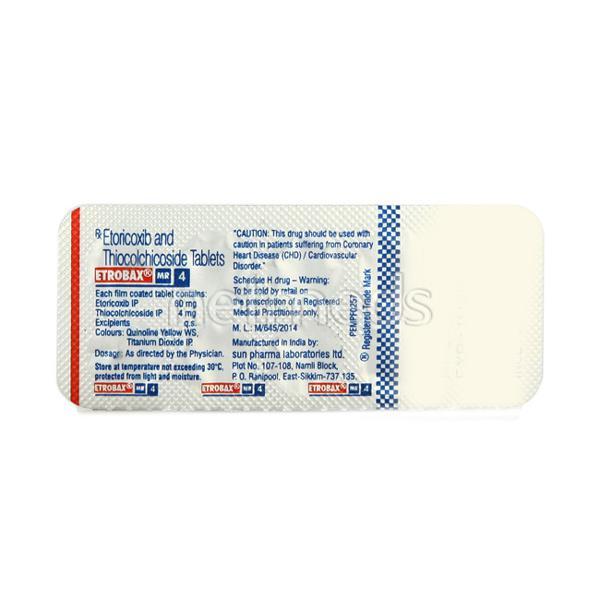 Etrobax MR 4mg Tablet 10'S - Pain relief-Nsa