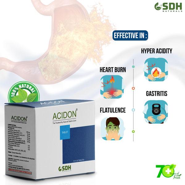 Shree Dhanwantri Herbals Acidon Tablet (Pack of 10 x 30's) - Digestive Care
