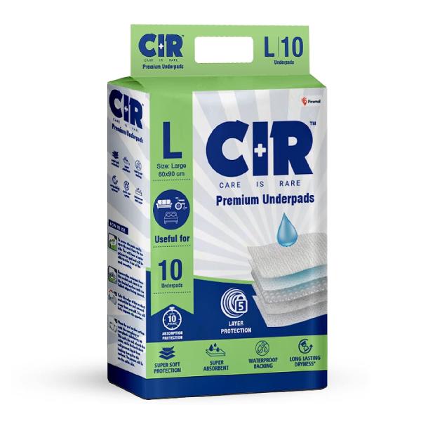 Netmeds | CIR Premium Underpads - Large (90 x 60cm) 10's