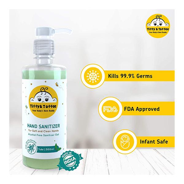 Tiffy & Toffee Non-Alcoholic Hand Sanitizer - Tulsi 500 ml - Baby Skin Care