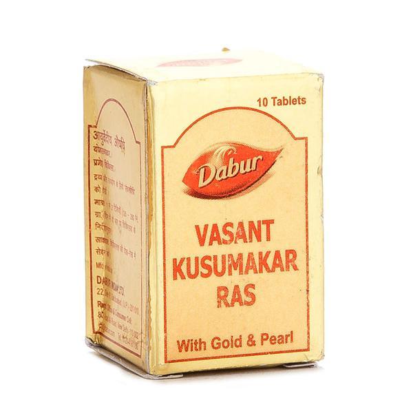 Dabur Vasant Kusumakar Ras with Gold & Pearl Tablet 10's - Diabetes Care (Ayush)