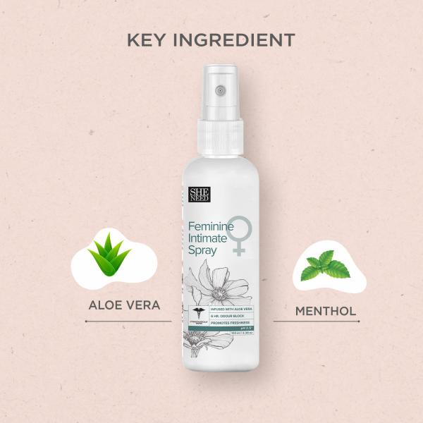 Sheneed Feminine Intimate Hygiene Combo (Intimate Spray 100 ml + Intimate Cream 60 gm) 1's - Intimate Care